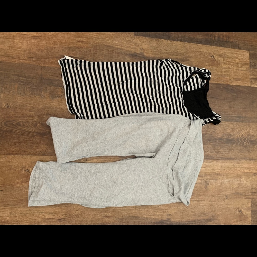 Maternity yoga pants and lounge shirt